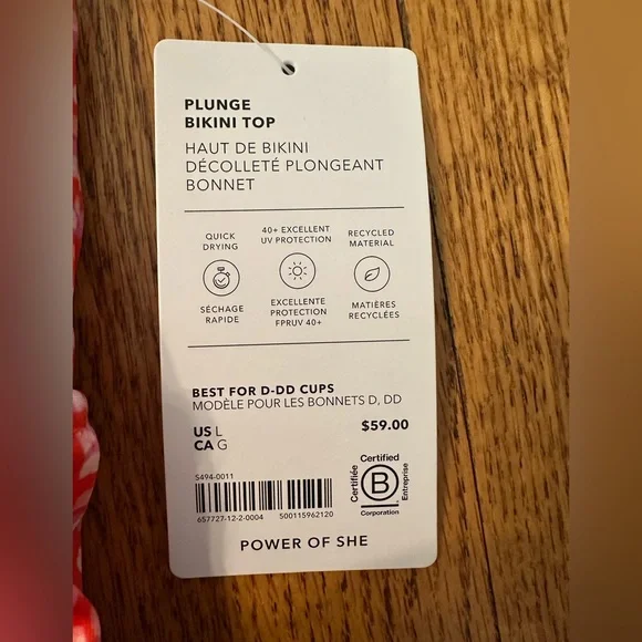 Athleta Pink and Orange Bikini Top with Criss-Cross Straps - Picture 2 of 3